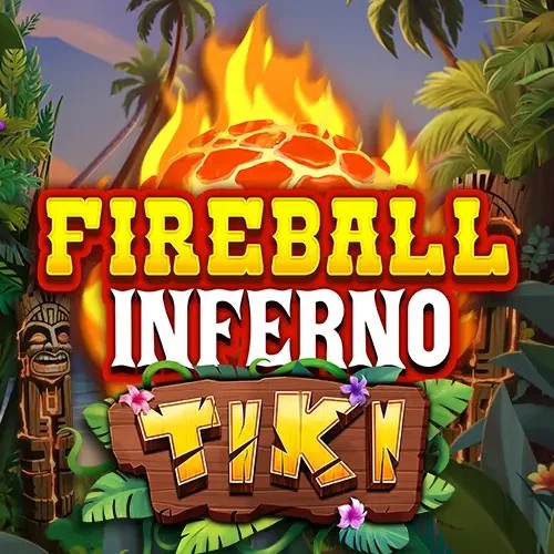Official Slots logo: Fireball Inferno Tiki by NetEnt at Spinstein Casino